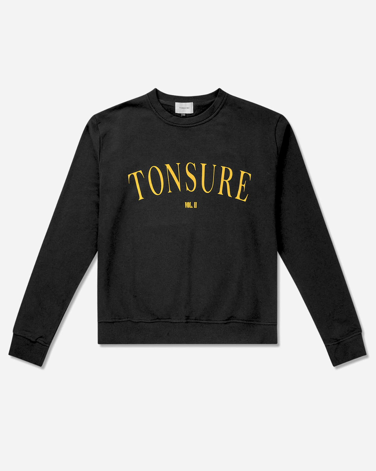 ★SATUR★ Lausanne Sweatshirt Black Black Sweatshirt with Tonsure Logo, Copenhagen Fashion Week