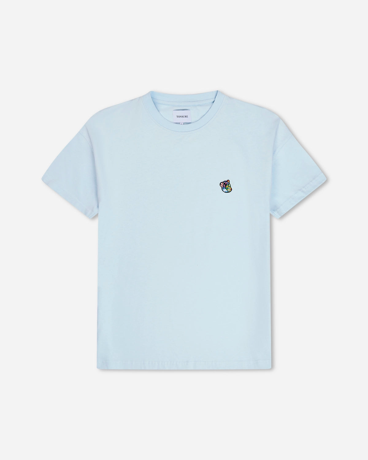 Premium kvalitet t-shirt. Teddy premium tee lyseblå til mænd. Tonsure er skandinavisk mode til mænd. Unisex styles