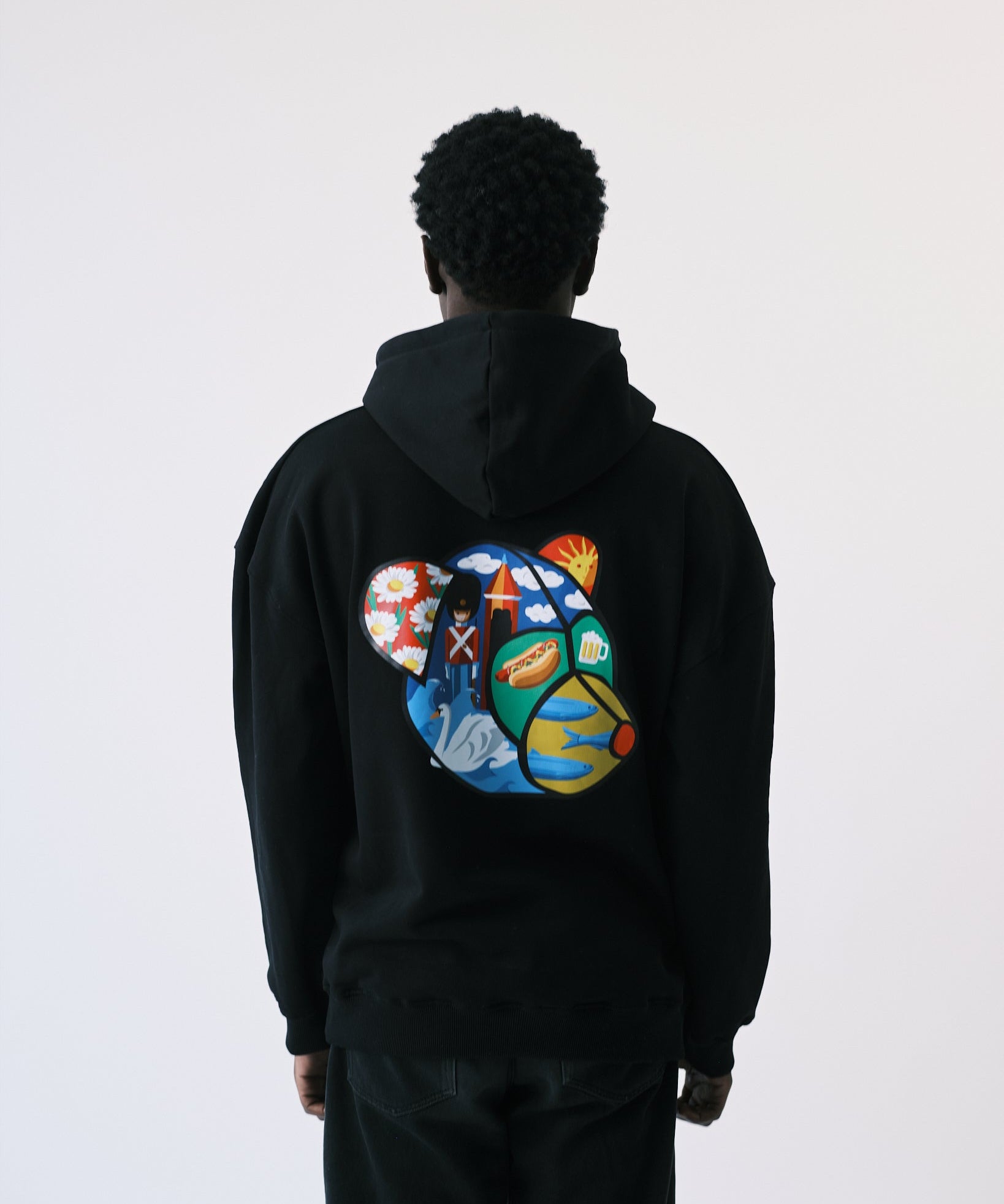 Tonsure Hoodie Playful, stylish and comfortable black hoodie