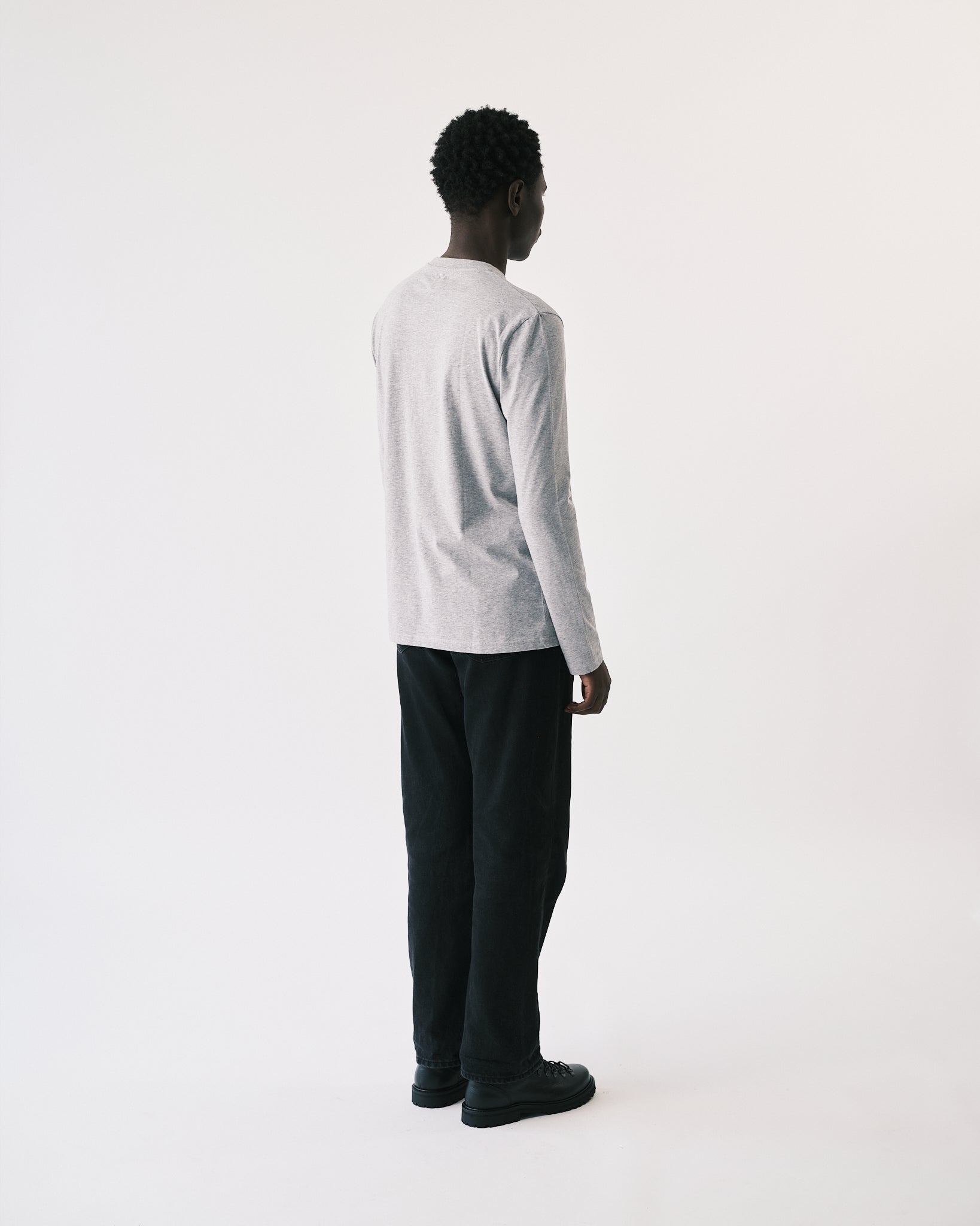 Teddy LS Tee Grey Melange - Tonsure