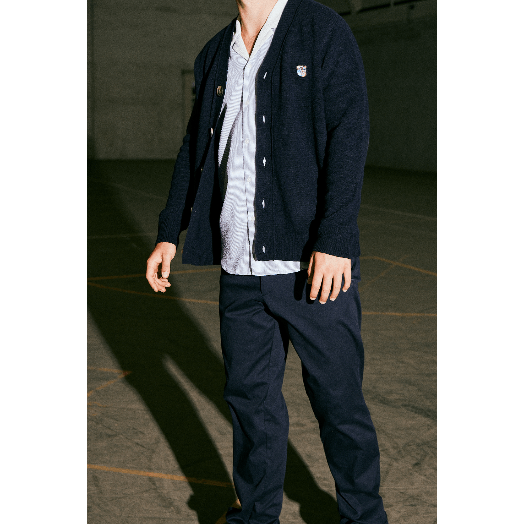 Tristan knit cardigan Navy - Tonsure